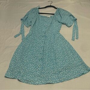 Sienna Sky Blue and White Floral Mini Dress